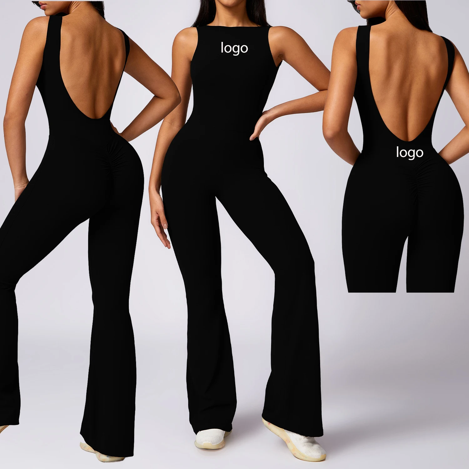 Custom Logo Workout bodysuit Women Sportswear Gym Rompers Activewear Wholesale One Piece Yoga fitness Jumpsuit