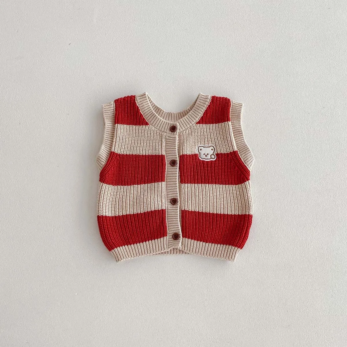 Spring Autumn Cotton Knitted Newborn Baby knitwear Kids V-neck Sweater Vest Infant Knit Sleeveless Vest Sweater