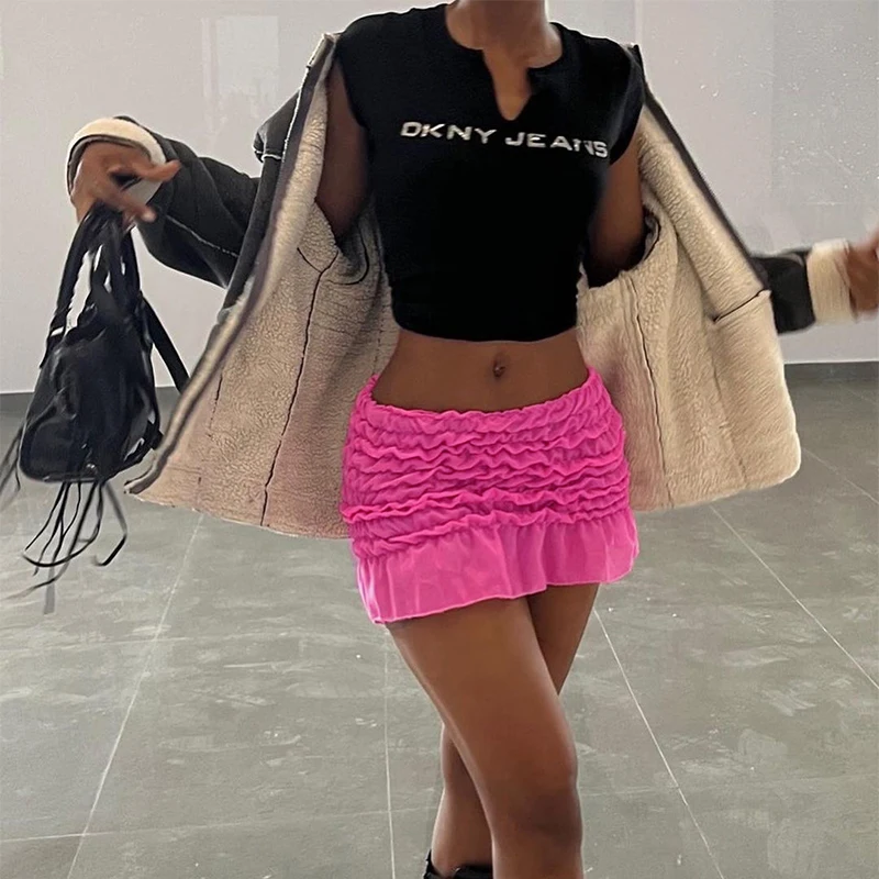 2023 Hrong Women Wholesale Hot Sale Special Design Fashion Candy Color Mini Skirt Skirts For Girls Womens Skirts