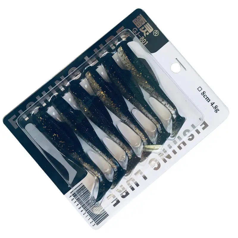 New 6cm 8cm 10cm Paddle Tail TPE luminous colorful pike bass floating Minnowz fishing lures soft plastic TPR Bait