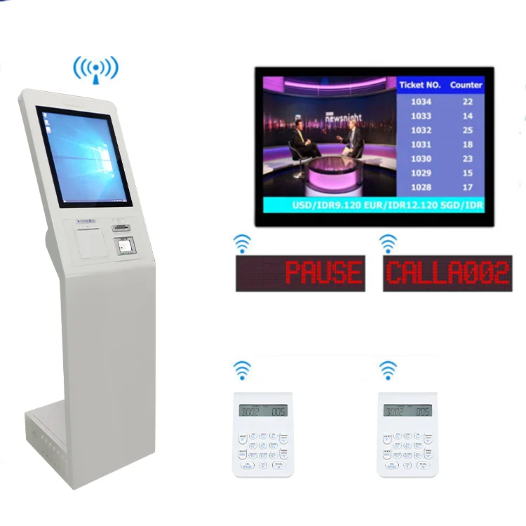 Restaurant Hospital Ticket Dispenser Kiosk Smart Software Qms Queue Management System
