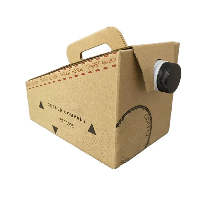 1L/2L/3L/5L drink bag disposable handle Coffee bib bag in box wine with valve coffee box dispenser