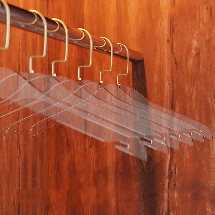 Non Slip Clear Rack Acrylic Coat Hanger Easy to Handle Clear Acrylic Clothes Hanger Sleek Modern Closet Look