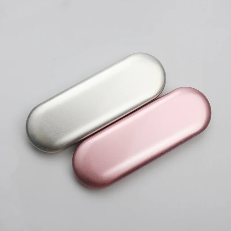 Wholesale Plain Empty Long Rectangular Hinged Lid Black/Rose Gold/Silver Storage Box Metal Tin Pencil Case