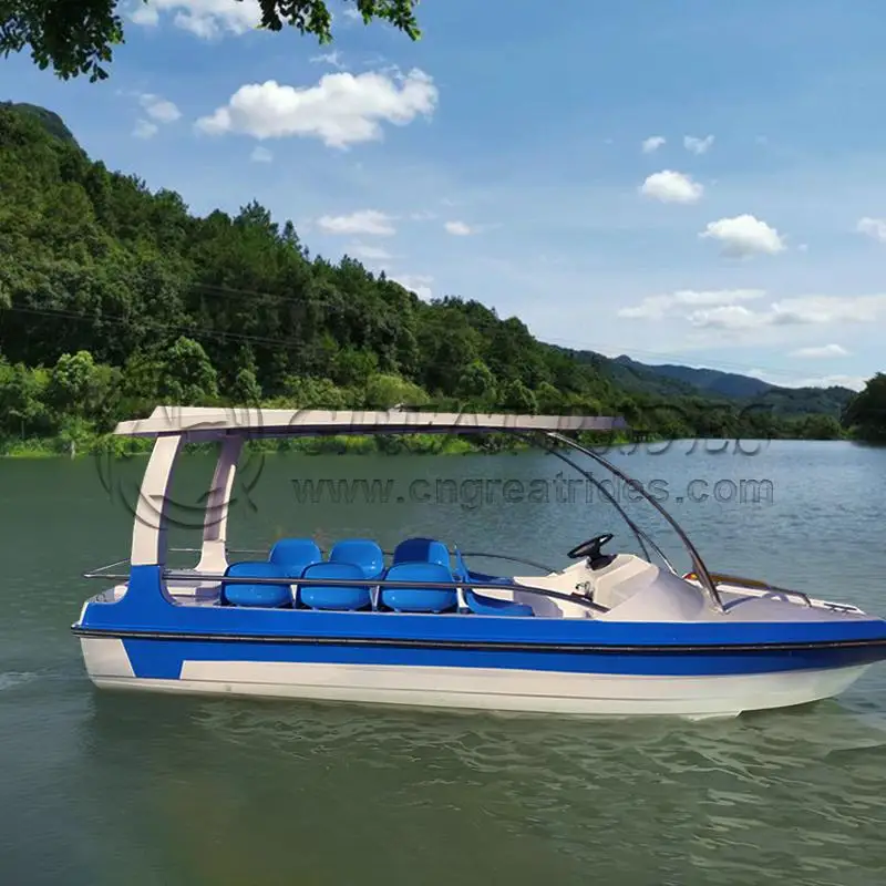 2023 New Design Fiberglass Water Boat Without Motor 8 Person Luxury Electric  Boat  For Sale