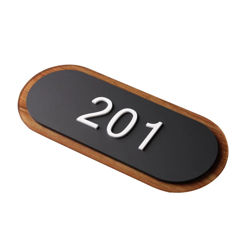 Custom 3D Acrylic Hotel Door Numbers Personalized Door Sign Plate Customized Address Plaque Slate