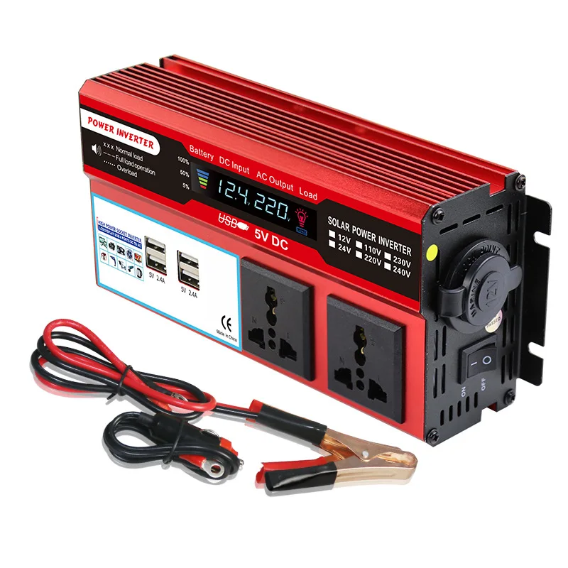3000W 4000W Modified Sine Wave Solar 12V Power Converter Home DC 12V To 220V 110V Voltage Transformer Adapter Car Inverters