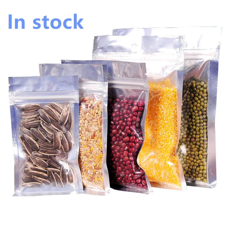 In stock high Quality resealable pouch yin yang zip lock mylar aluminum foil ziplock bags