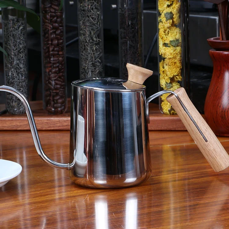 550ml  Pour Over Gooseneck Pot Stainless Steel Drip Espresso And Tea Maker Water Brewing Thermometer Coffee Kettle