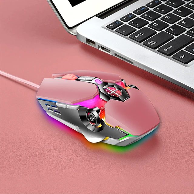 AIWO OEM Programmable 7 Color Breathing Lamp Usb Wired Optical Mechanical New Gamer Gaming Mouse For Laptop Computer PC