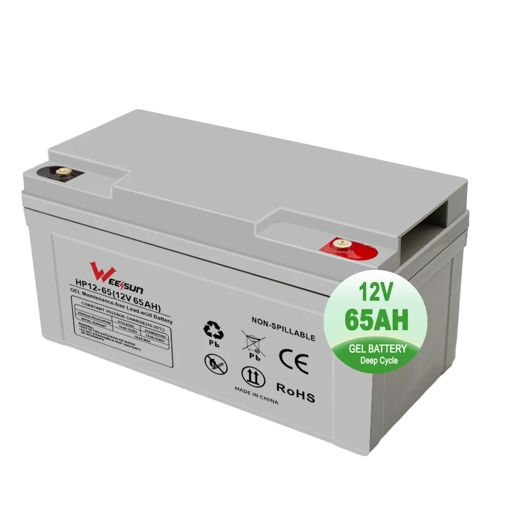 Factory direct sale long range UPS 6-fm-65 12v 65ah 75ah deep cycle  exide solar gel agm backup power lead acid battery