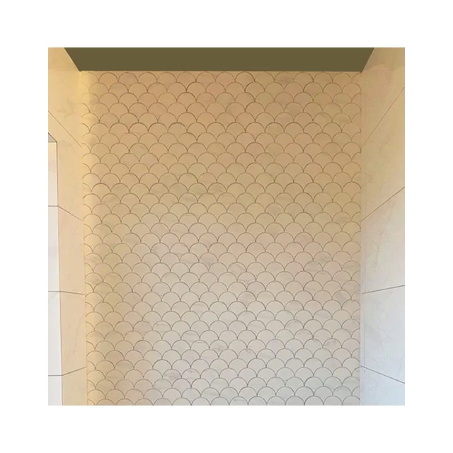 White Glazed Matt Marble Kitchen Floor Porcelain Mosaic Tile