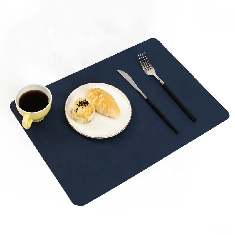 hot sell europe place mats dining table leather table mats and coasters Round Square Faux Printed Pu Leather Placemat