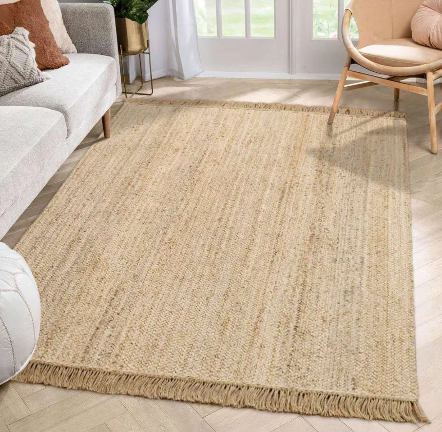 hand-woven carpets anti slip mat natural jute carpet sisal fashion best quality living room nordic carpet and rugs home bedroom