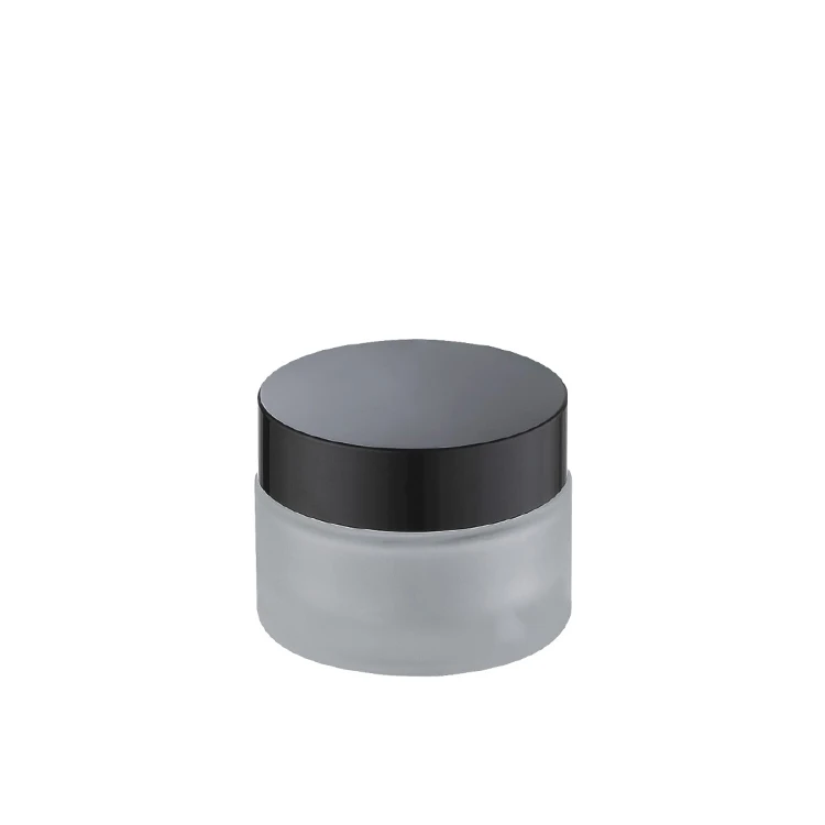 frosted glass face cream jar with screw lid glass mason jar outer cosmetic packaging