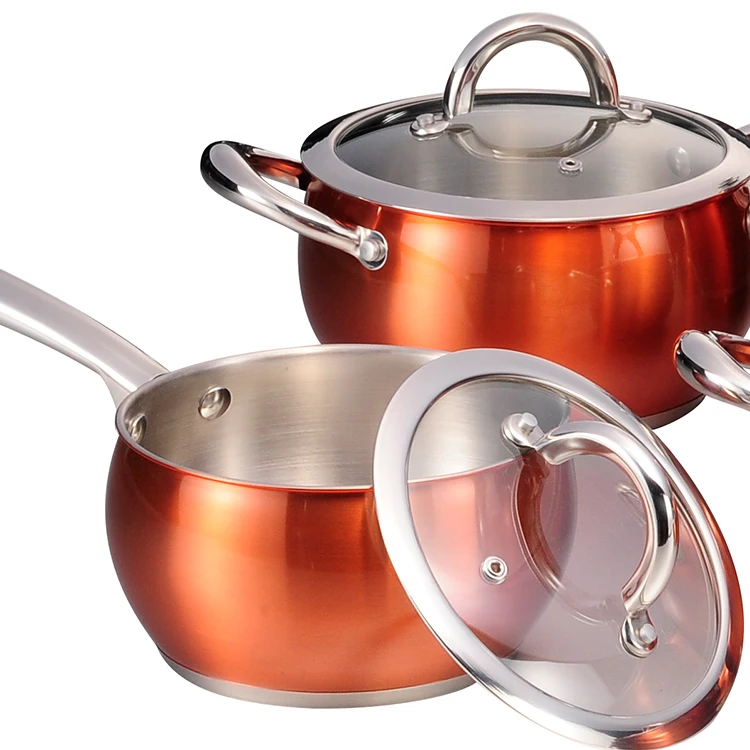 China Supply Surgical Steel Nonstick Non Stick Cast Iron Cooking Pot  Cookware Set