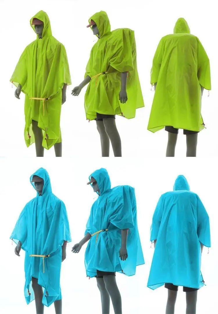 Multifunction Poncho Raincoat Mountaineering Coated Silicon poncho for outdoor Hiking Fishing Outdoor Nylon
