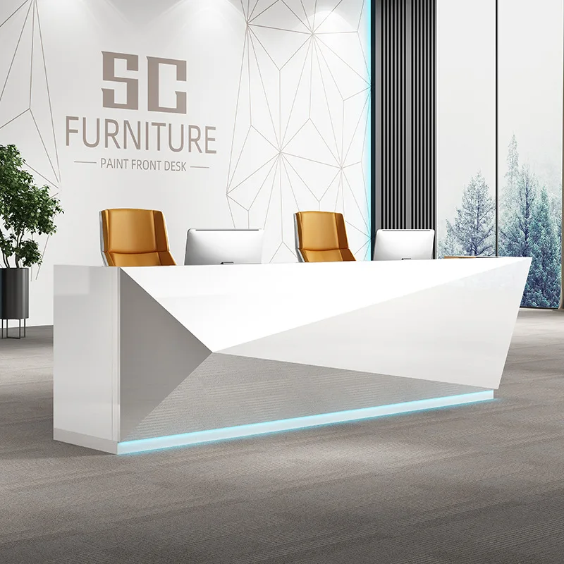 Modern Gym Lobby Office Reception Desk Counters Design Bank Hospital Hotel Front Nurse Station