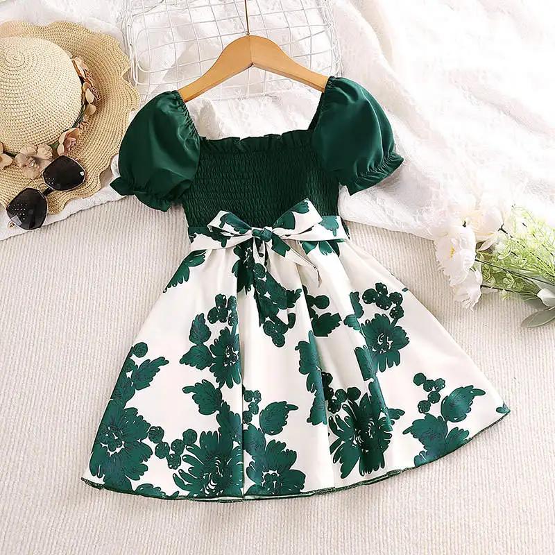 Girls Dress Children Clothing New Design Summer 6 Years Short Sleeves Baby Toddler Girls Dresses