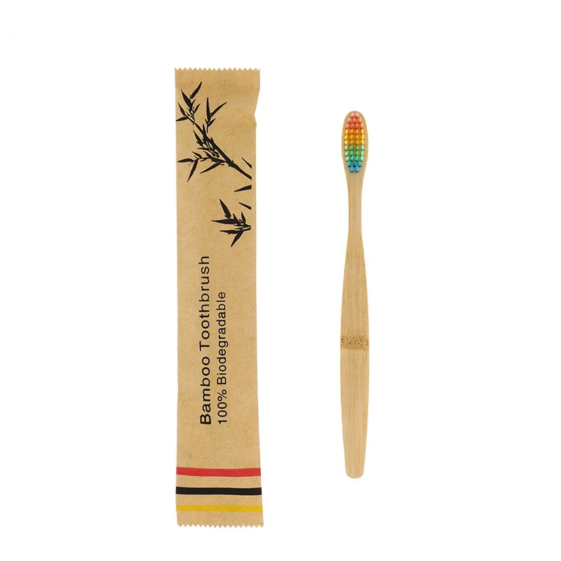 Wholesale Custom Wooden Toothbrush Biodegradable Bamboo Bambo Bambu  Eco friendly Kraft Paper Package