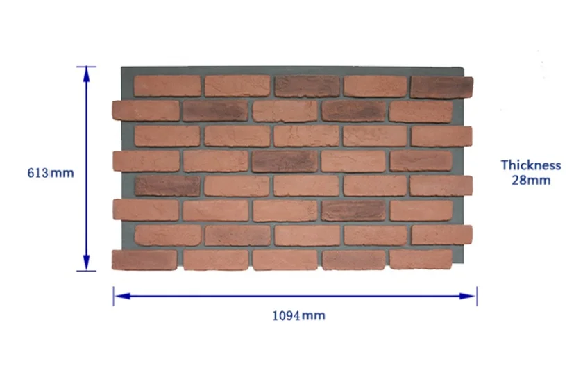 NEU House exterior facade brick thin clay cladding panel brick for decoration PU Stone Veneer Wall Panel