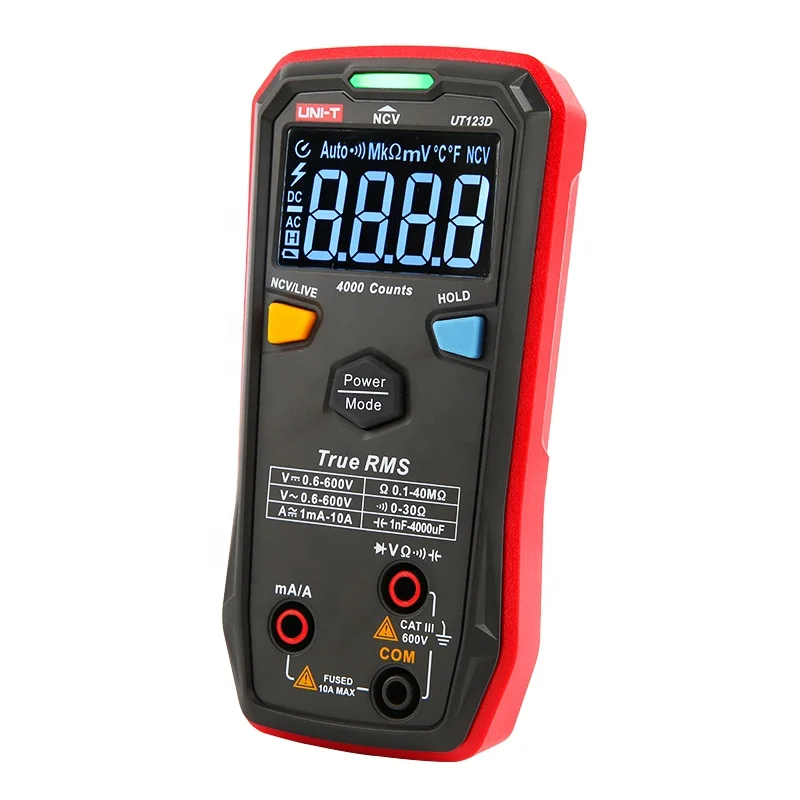 UT123 UT123D Auto Range Mini Digital Multimeter Data AC DC Voltmeter Pocket Voltage Ampere Ohm Meter