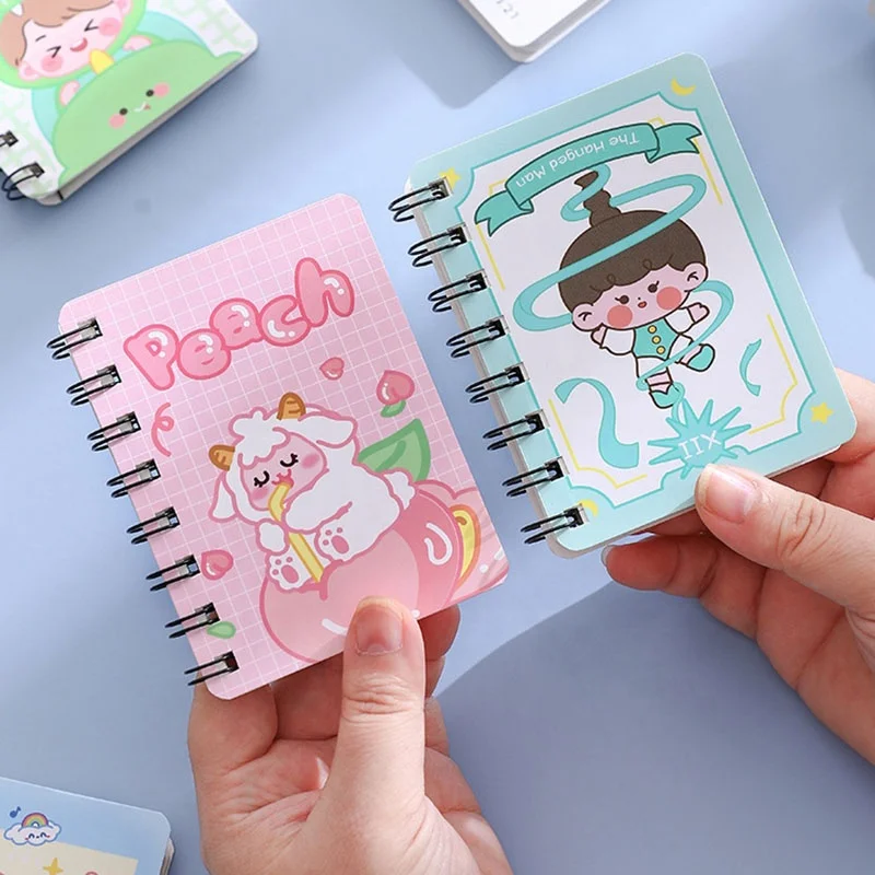 3x4 inch Pocket Notebooks Small Spiral Notepads, School Style Mini Notebook A7