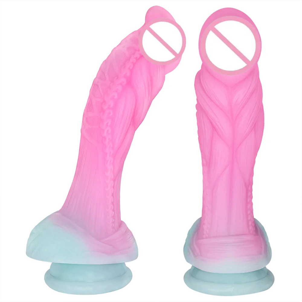 Girlspower Gradient Mixed Color Realistic Dildo Unique Shaped Anal Plug Female Masturbator Adult Product Monster Dildo