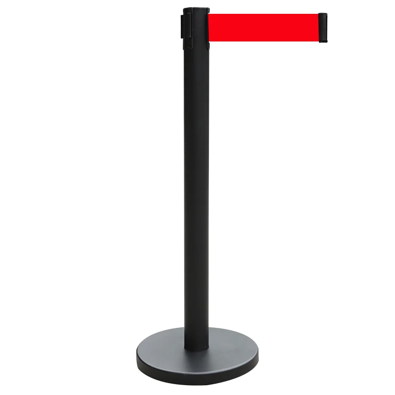 Polished Stainless Steel crowd control stanchion with 5m retractable belt Barrier