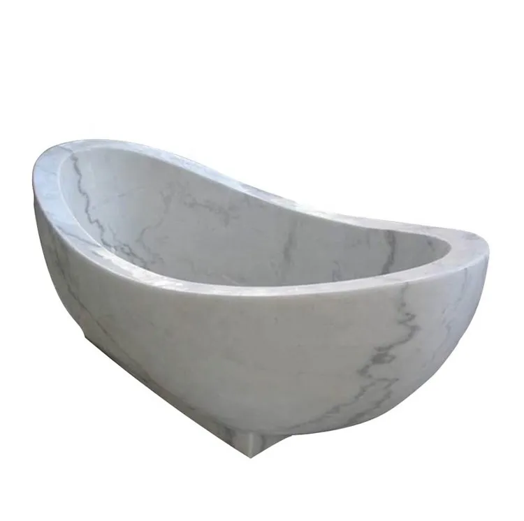 Factory Direct Modern Luxurious Oval Natural Stone Marble Bathtub 1.8m Soaking Villa Bath Clean Feature with Faucet Included