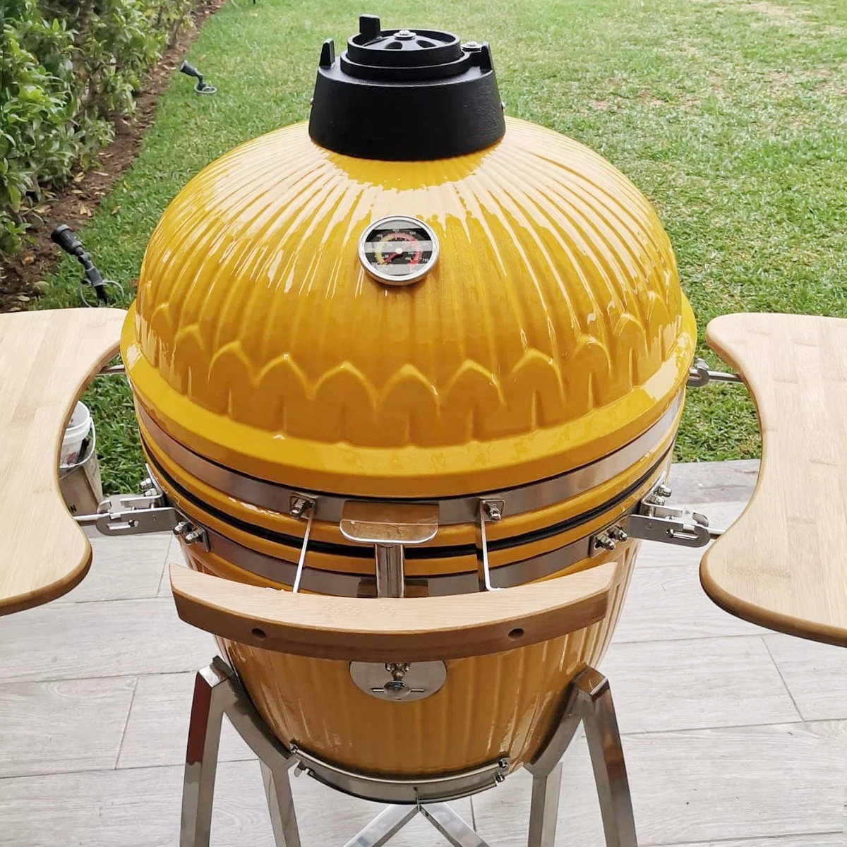 Auplex New smoker Outdoor Charcoal  Barbecue Ceramic Grills 21 inch Kamado barbecue grill