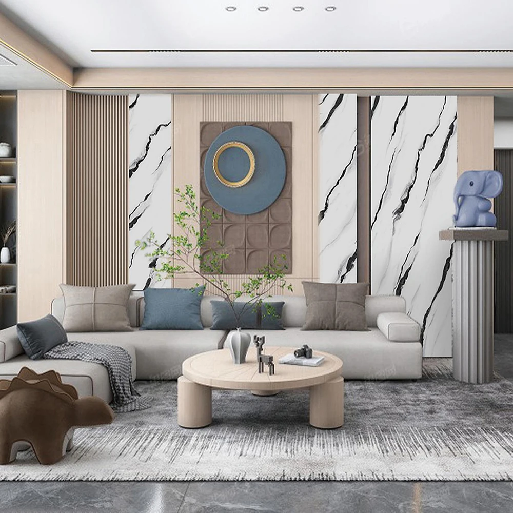 KASARO Factory Custom Size Glossy Marble wall Panel Pvc wall panel Plastic Sheets pvc panel uv marble sheet for wall decor