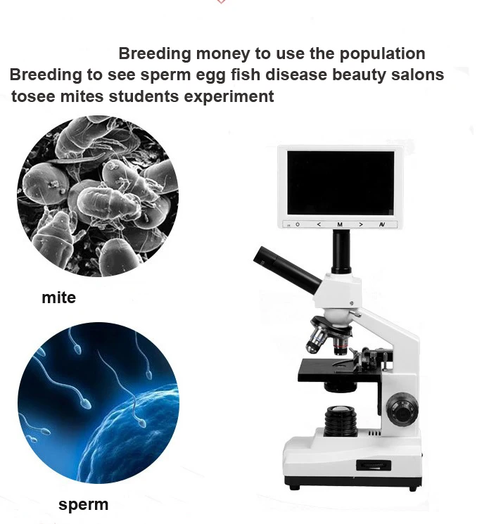 One drop of blood detection microscope for mites Beauty salon screen microscope with optional computer eyepiece
