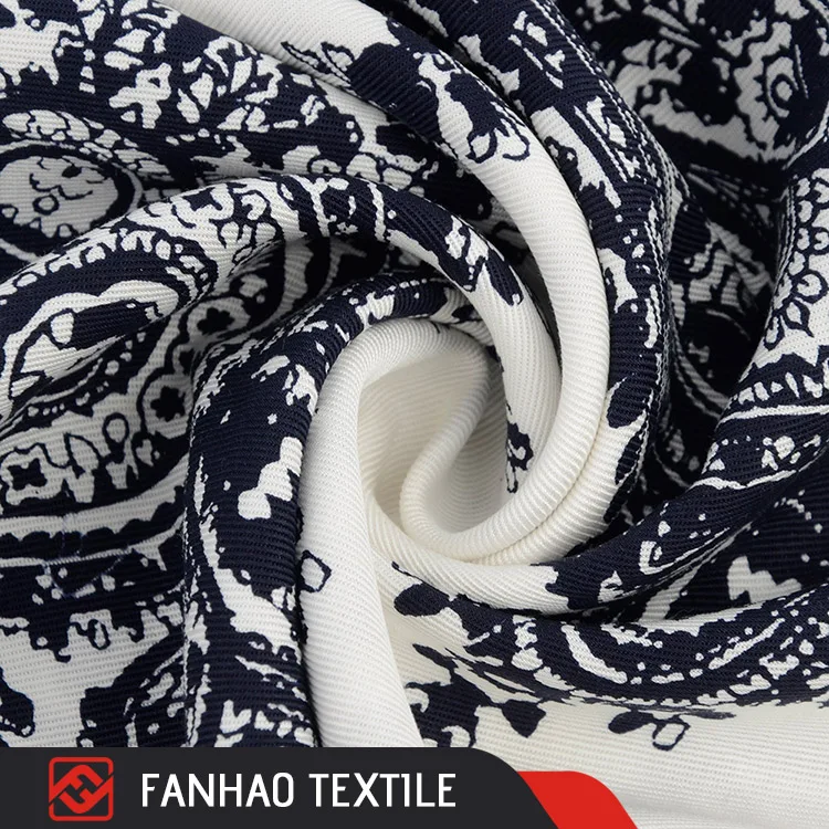 Customized breathable sustainable 21s loycell silky digital print 205gsm 100% Tencel twill Fabric for dress