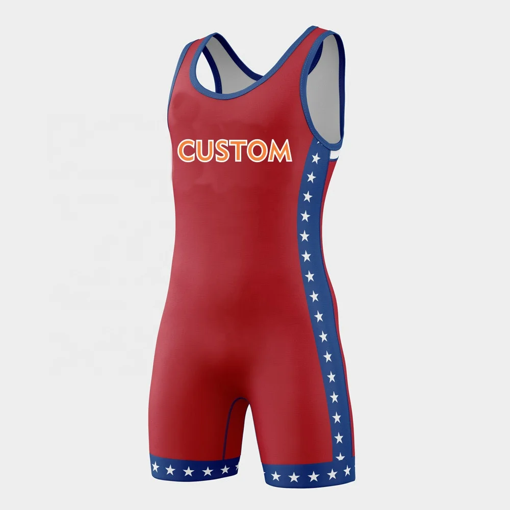 Custom sublimated over size wrestling singlets men weightlifting singlet