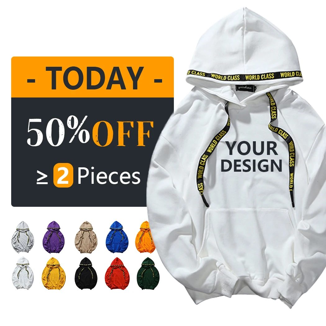 2021 Christmas wholesale high quality fashion trend white 100% cotton unisex large hoodie printing custom hoodie