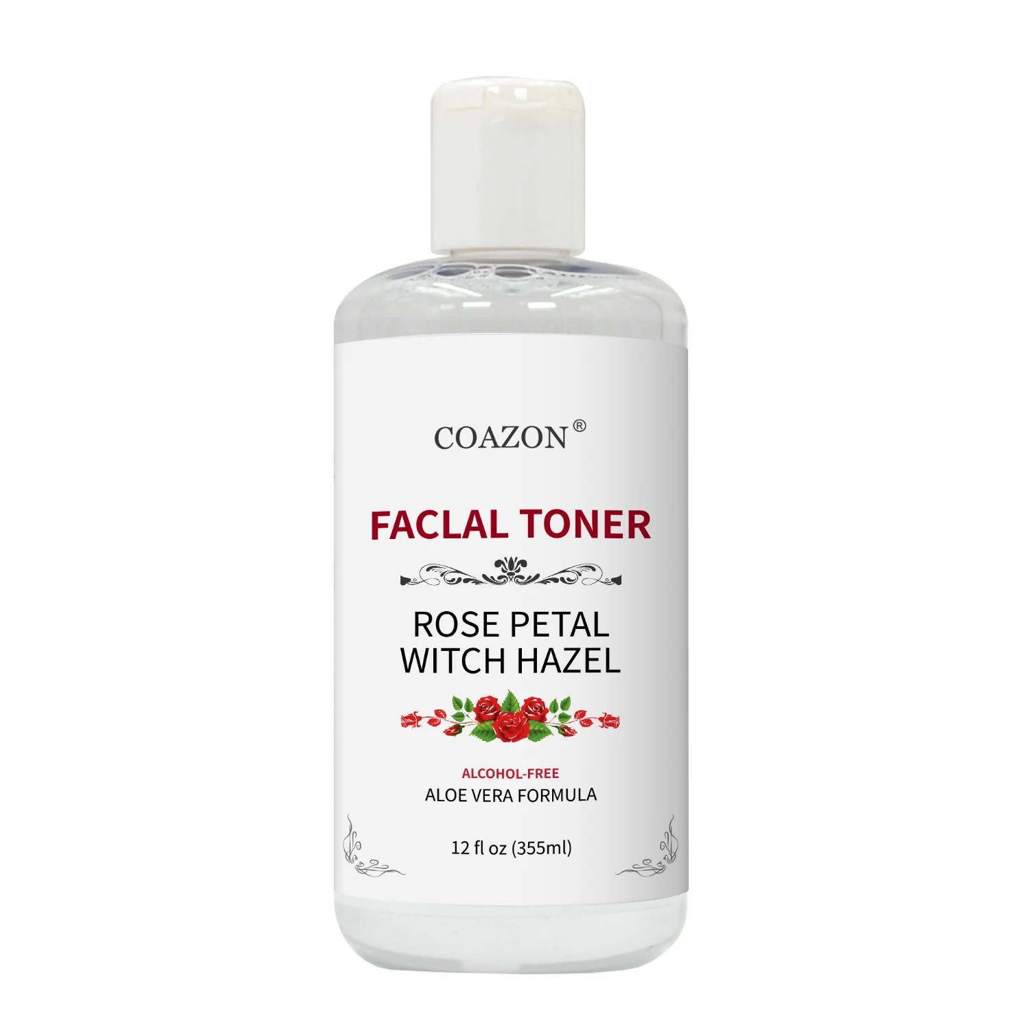 Pure Natural Moroccan Rose Water Petal Witch Hazel Facial Toner Smooths Skin Hydrate Face Refines Pores Alcohol-Free