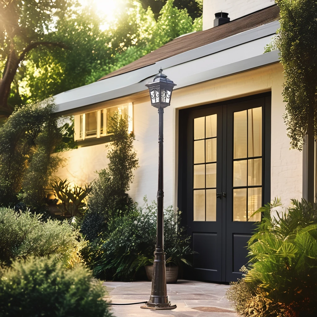 Classic European LED Post Top Lamp Vintage Antique Waterproof Street Light Garden Outdoor Post Light