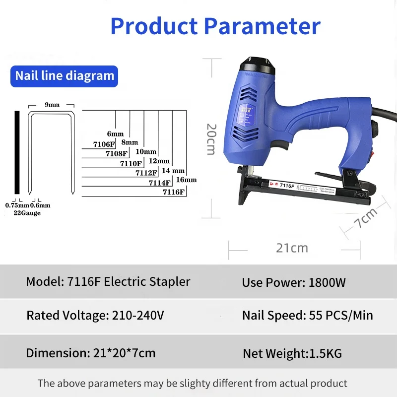 XINYI 7116F staples tacker AC electric stapler gun machine manual staple gun tacker