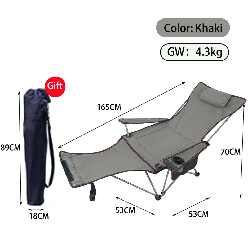 Portable Folding Chair  Light Weight Outdoor Leisure Portable Camping Beach Chair with Carrying Bag