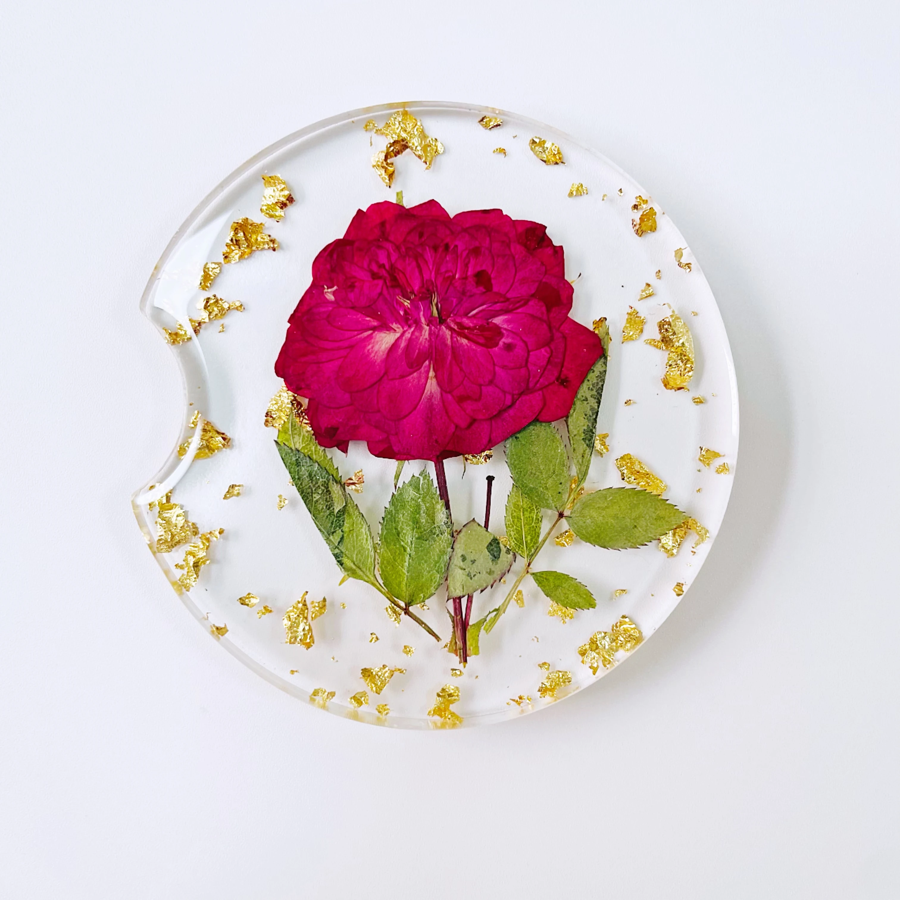 Hot sale dried real pressed flowers tutorial epoxy resin craft car cup coaster for wedding decoration