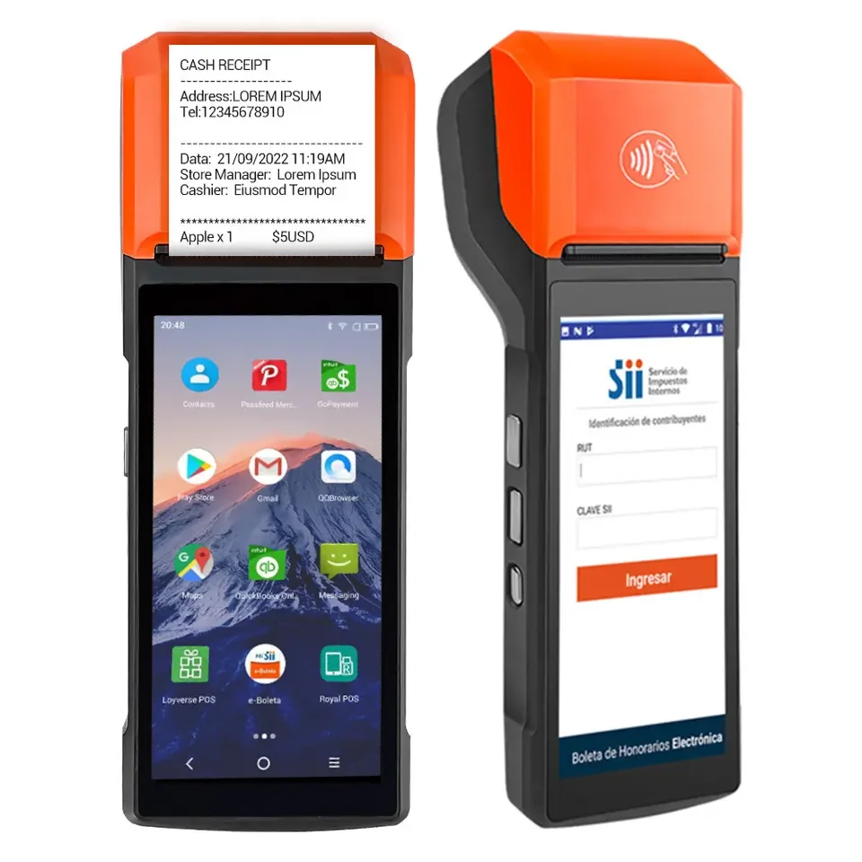 Nfc Smart Android 13 Portable Pos Payment Terminal Handheld Mobile Device 4G All In One Pos System Cash Register Machine