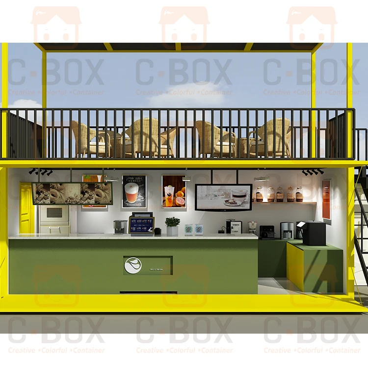 
Portable prefab container house coffee shop bar prefabricated food kiosk 
