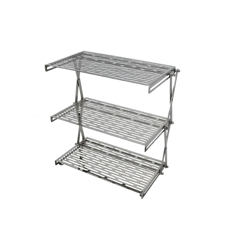 Stainless steel  folding multifunctional  Collapsible and portable outdoor camping display table stand