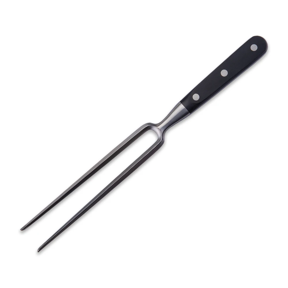 2024 Hot Sales Single Forged 8 Inch Carving Knife and Fork Set Black ABS Handle Knife Sets