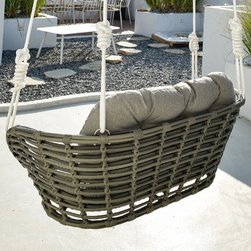 one seat love seat 2 person Rattan Egg Hanging Swing Garden Swing Outdoor Wicker tree Hanging Chair