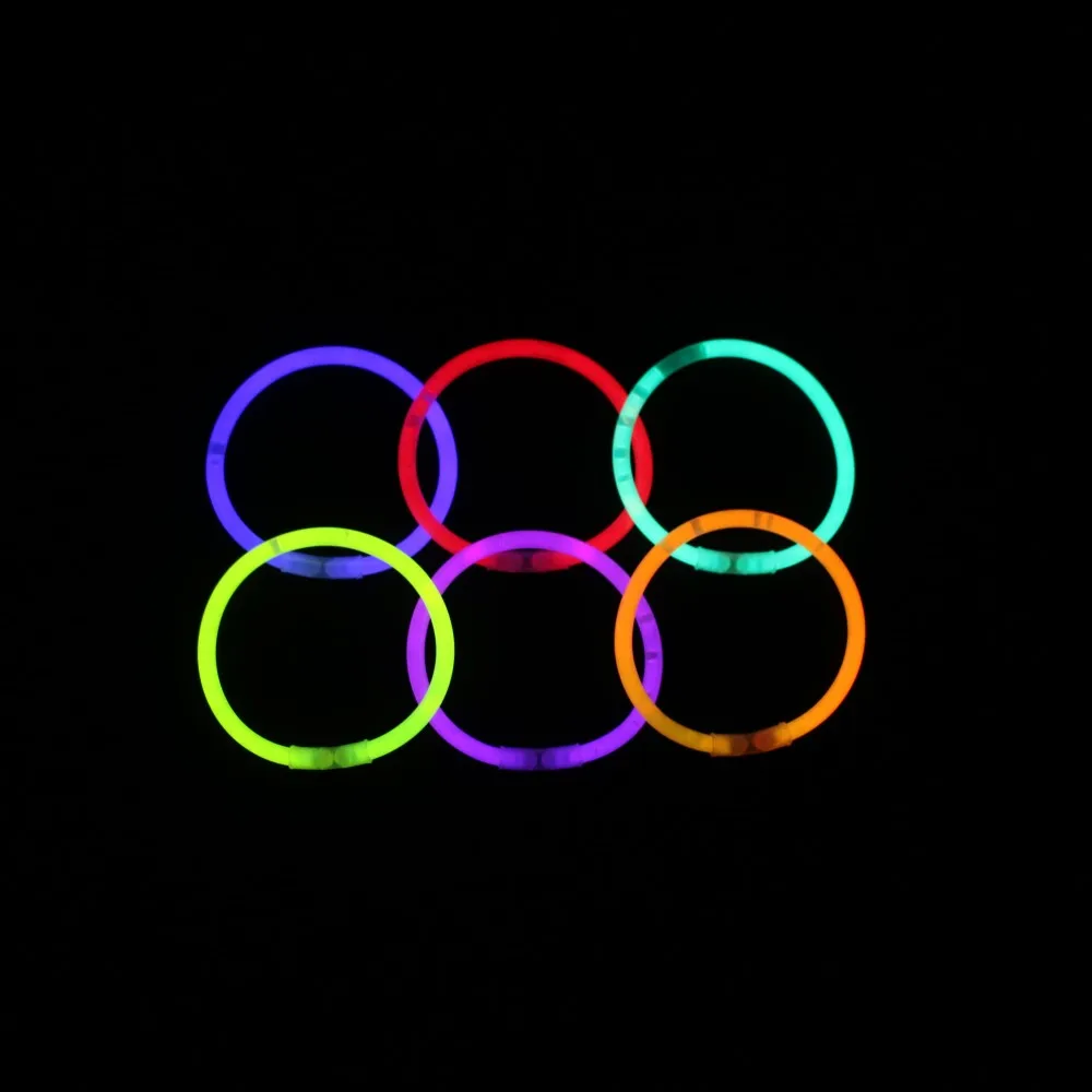 POPGLO Fluorescence Light 8 inch Glowsticks Pack with Connectors