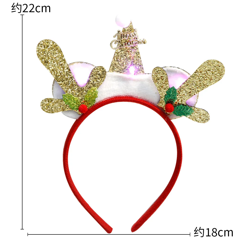 Christmas Glowing Hair Bands Antler Moose Headband Headdress Christmas Decoration