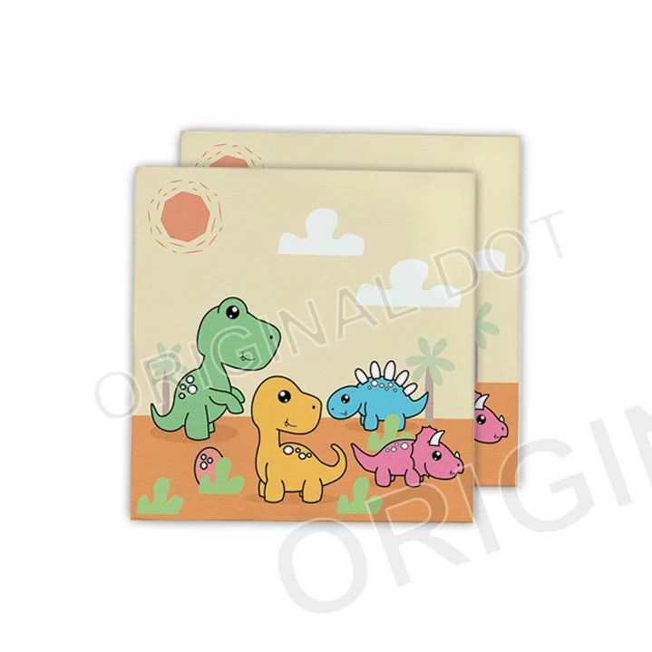 Cartoon Dinosaur Disposable Paper Tableware Party Set For Customized Design