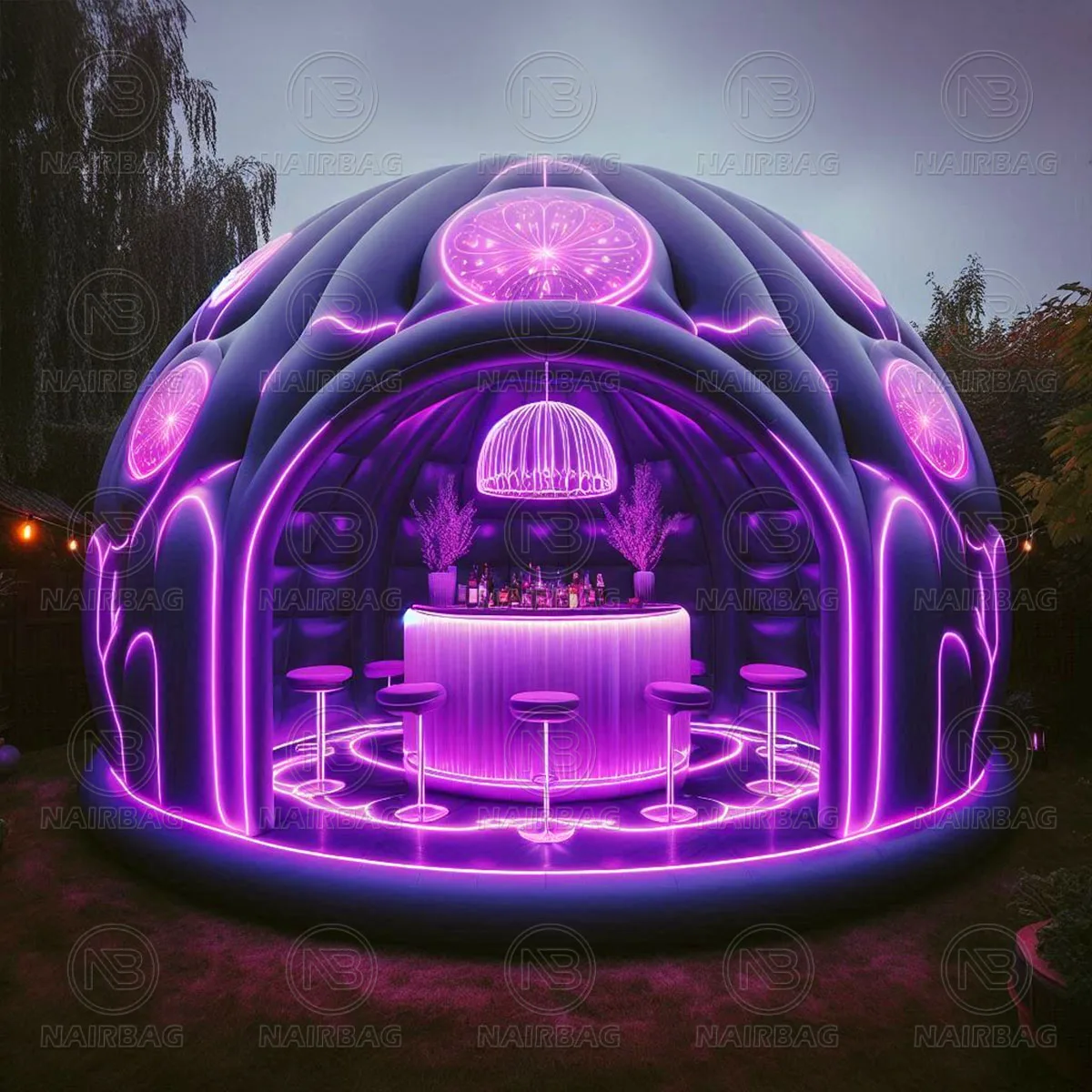 Inflatable Bounce House Bubble Bar Transparent Waterproof Air Dome Tent LED Lights Inflatable Dome Tent Blow Up Igloo Pub